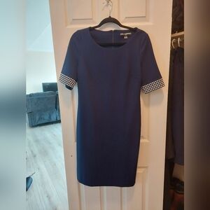 Karl Lagerfeld Navy Dress with pearl detail Sleeves